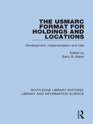 cover image of The USMARC Format for Holdings and Locations